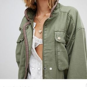 Free people l flight line bomber jacket moss green